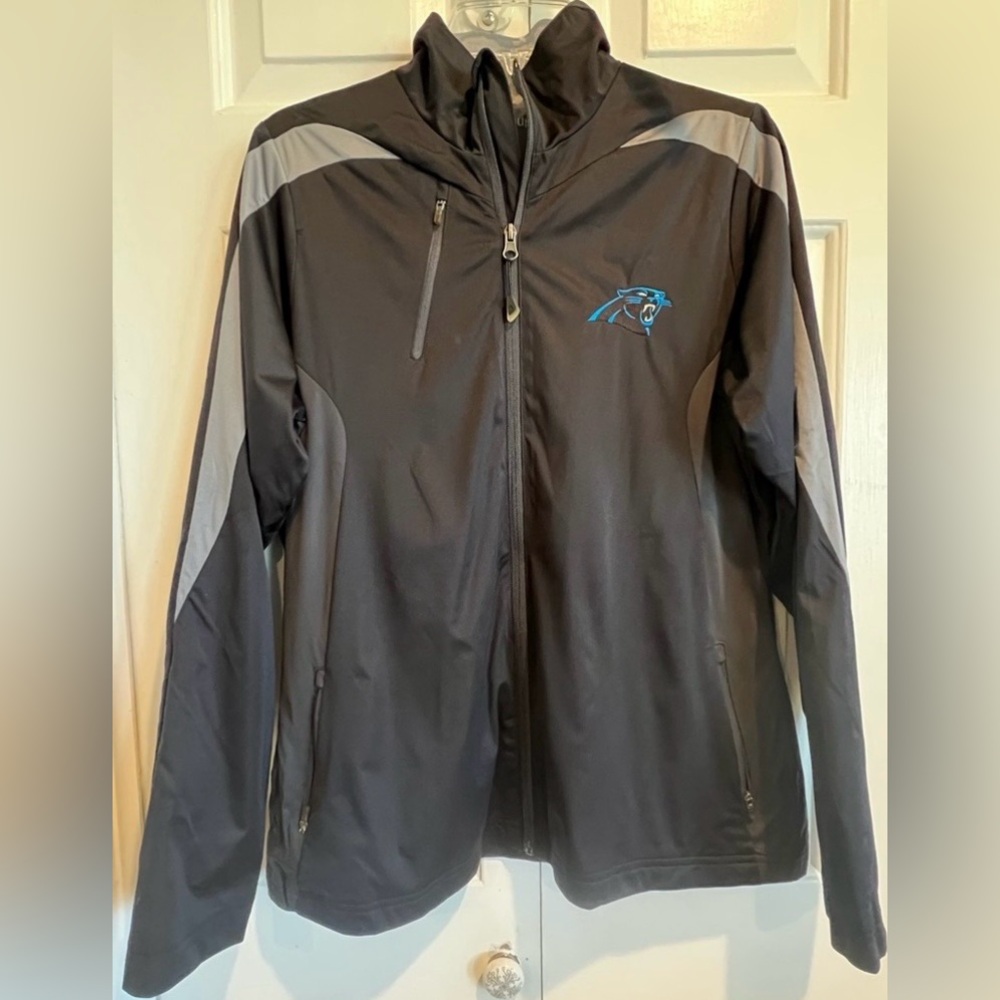 NFL Carolina PANTHERS 🖤 Women's Black & Gray Full-Zip Jacket